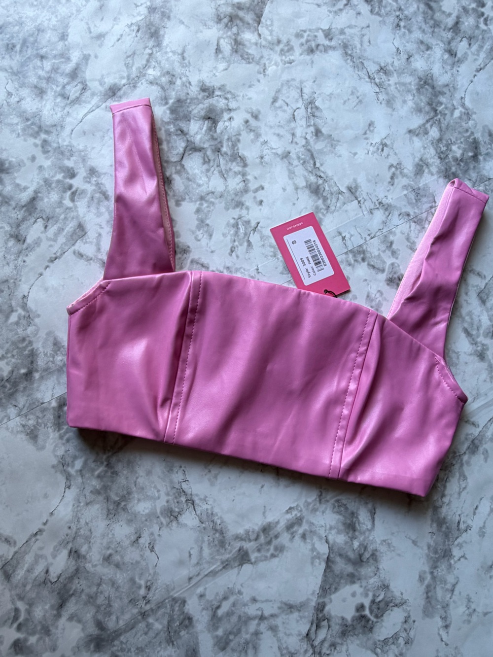 Hot Pink Faux Leather Crop Top | Size S | NWT 💗